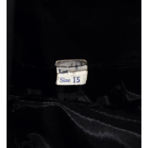 Vintage Black Sheer Sleeve Open Back Sheath Dress W/ Chiffon Bow Detail Size 15 - Picture 8 of 8